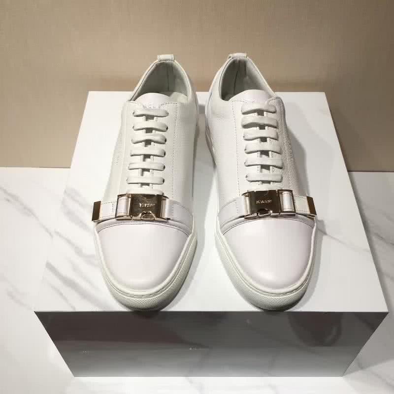 Buscemi Sneakers White Leather Golden Buckle Men 2