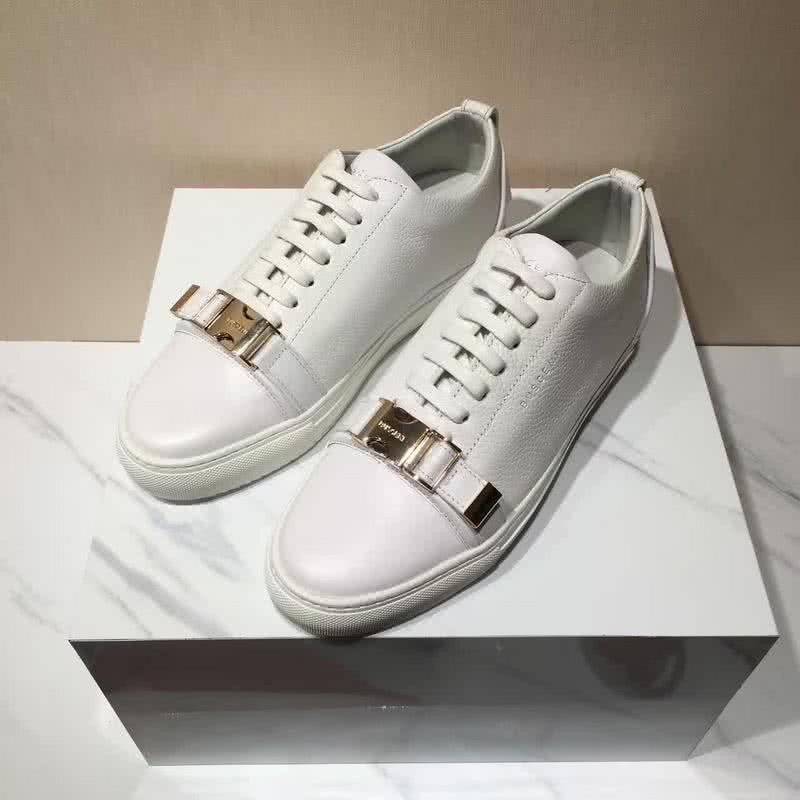 Buscemi Sneakers White Leather Golden Buckle Men 1