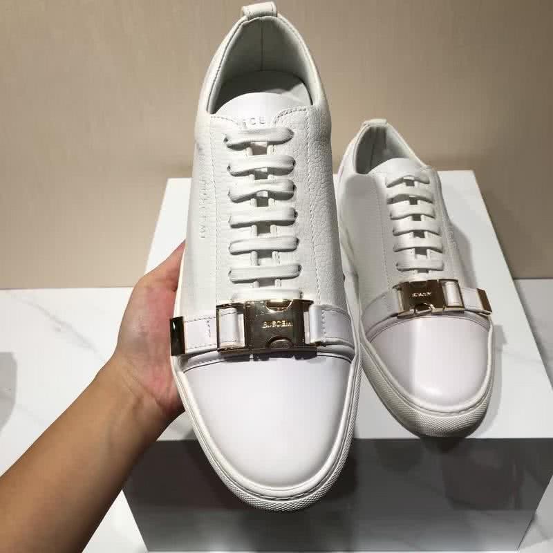 Buscemi Sneakers White Leather Golden Buckle Men 5