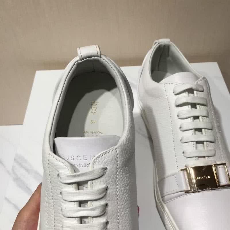 Buscemi Sneakers White Leather Golden Buckle Men 6