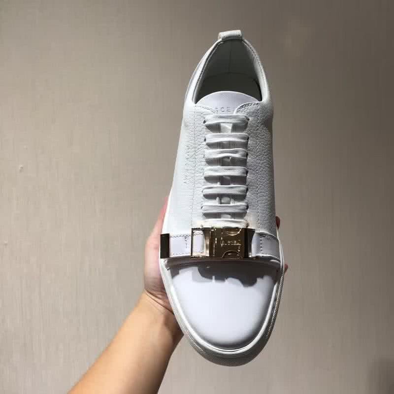 Buscemi Sneakers White Leather Golden Buckle Men 8