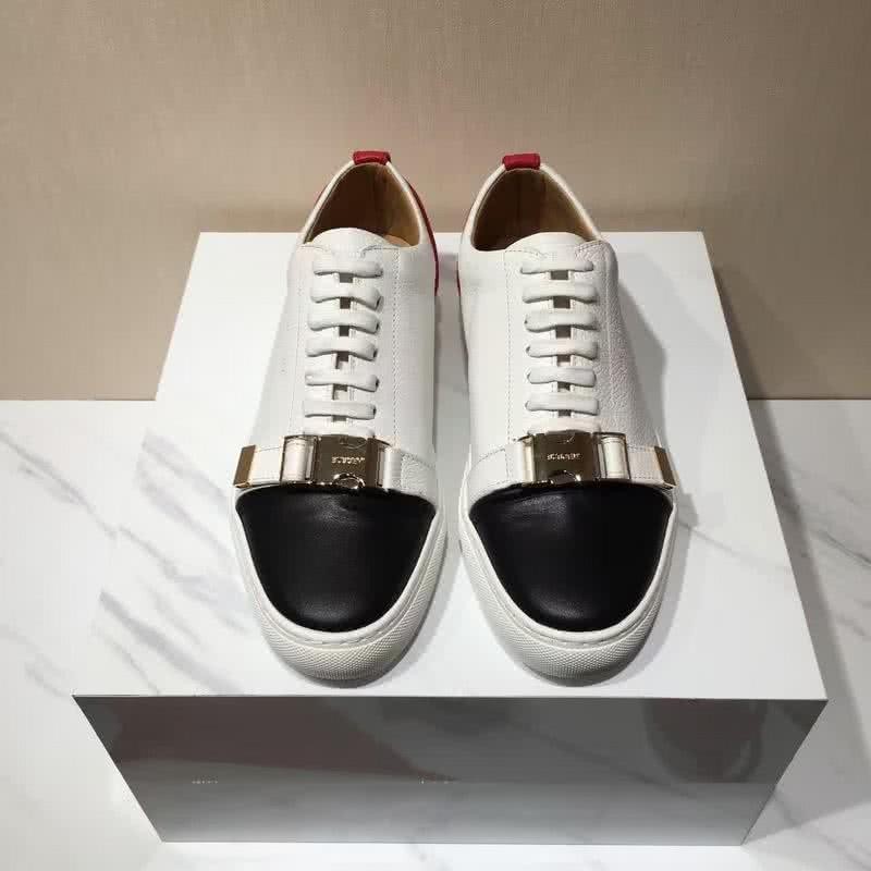 Buscemi Sneakers White Black Red Leather Golden Buckle Men 2