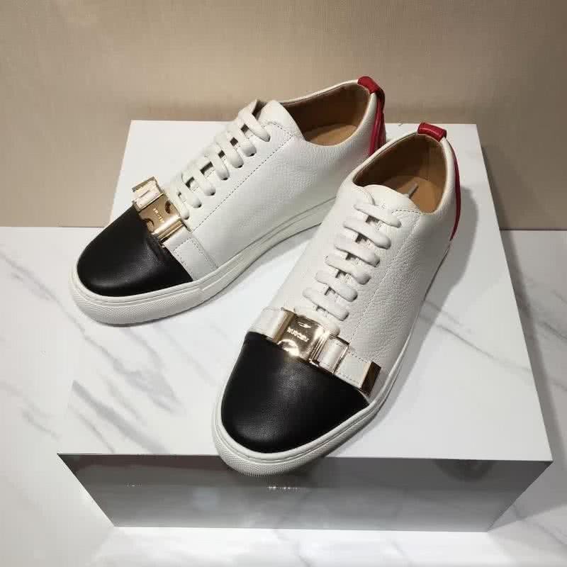 Buscemi Sneakers White Black Red Leather Golden Buckle Men 1