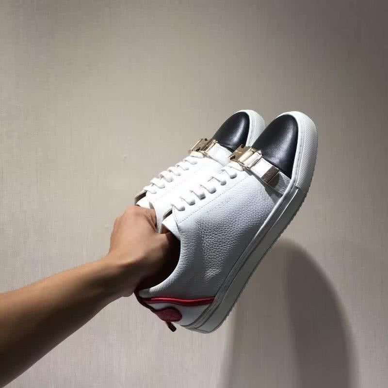 Buscemi Sneakers White Black Red Leather Golden Buckle Men 8