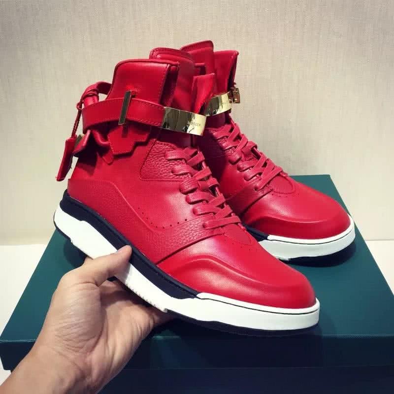 Buscemi Sneakers High Top Red Leather Lock And Belts Men 4