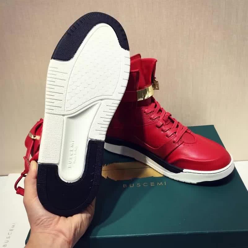 Buscemi Sneakers High Top Red Leather Lock And Belts Men 9