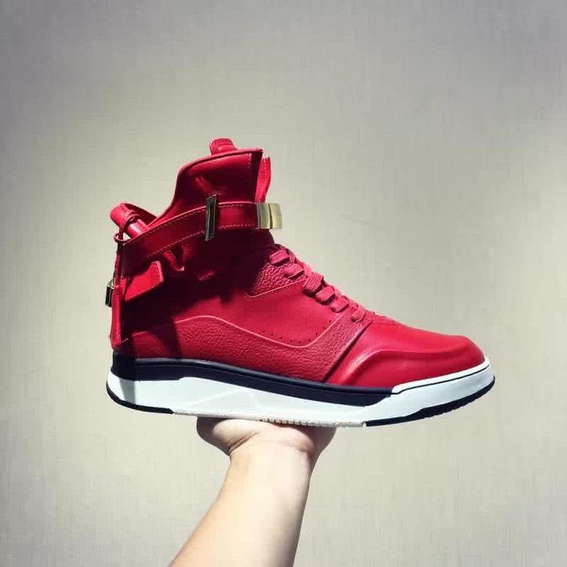 Buscemi Sneakers High Top Red Leather Lock And Belts Men 8