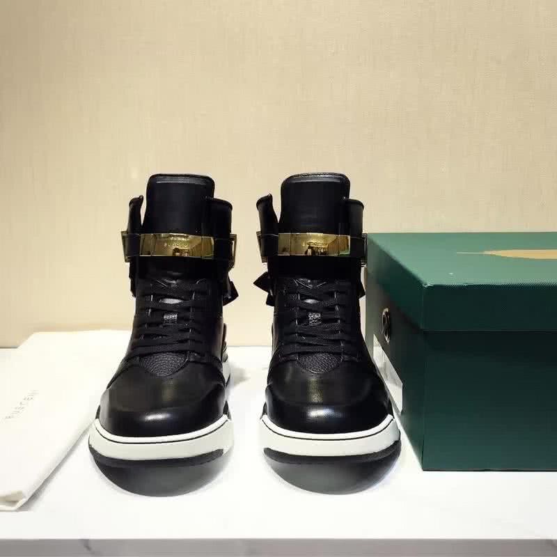 Buscemi Sneakers High Top Black Leather Lock And Belts Men 2