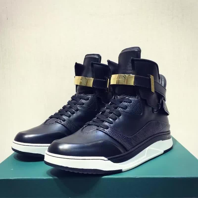 Buscemi Sneakers High Top Black Leather Lock And Belts Men 3