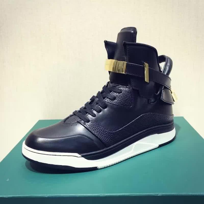 Buscemi Sneakers High Top Black Leather Lock And Belts Men 5