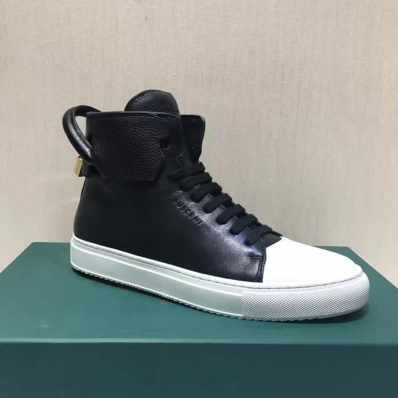 Buscemi Sneakers High Top Leather Black And White Men And Women 2