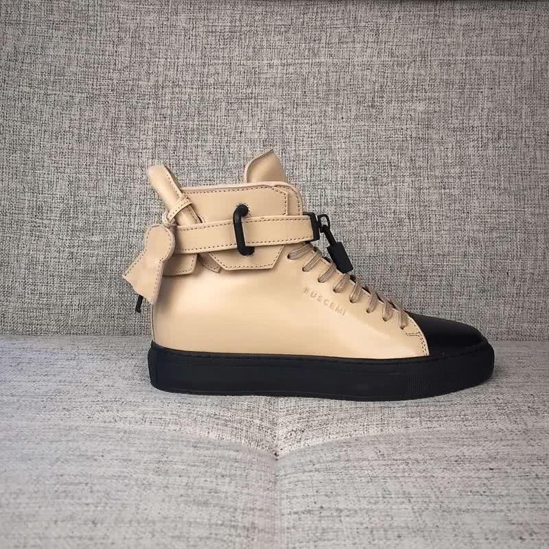 Buscemi Sneakers High Top Leather Nude And Black Upper Black Sole Men 6