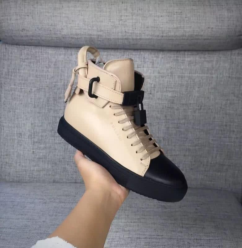 Buscemi Sneakers High Top Leather Nude And Black Upper Black Sole Men 5