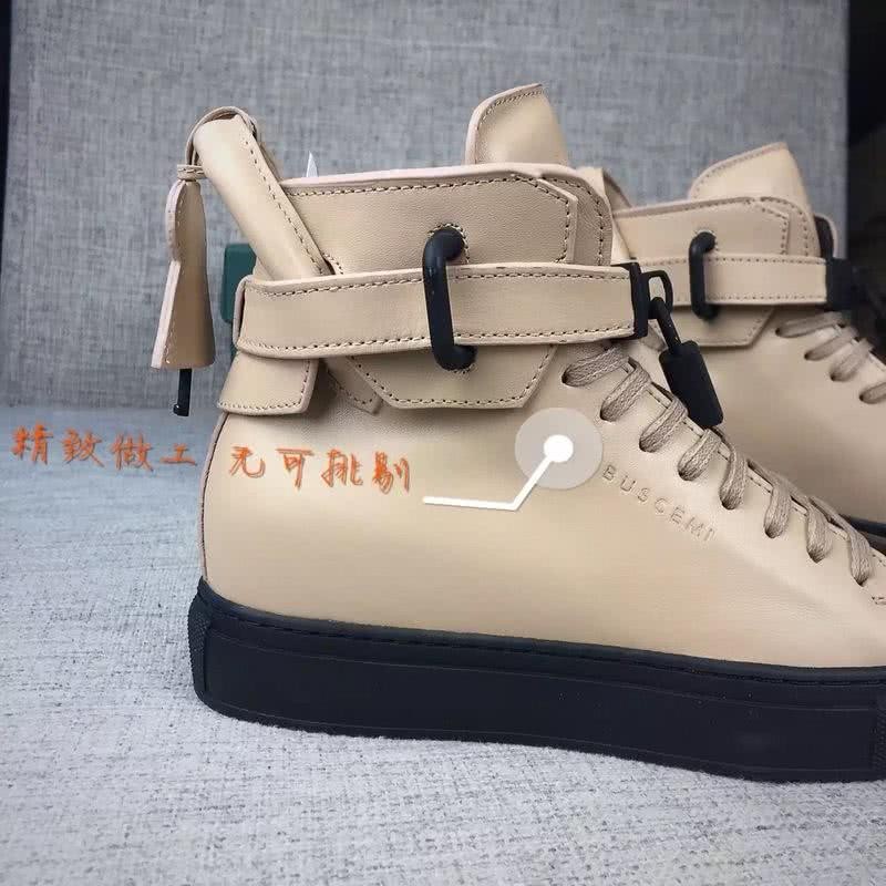 Buscemi Sneakers High Top Leather Nude And Black Upper Black Sole Men 9