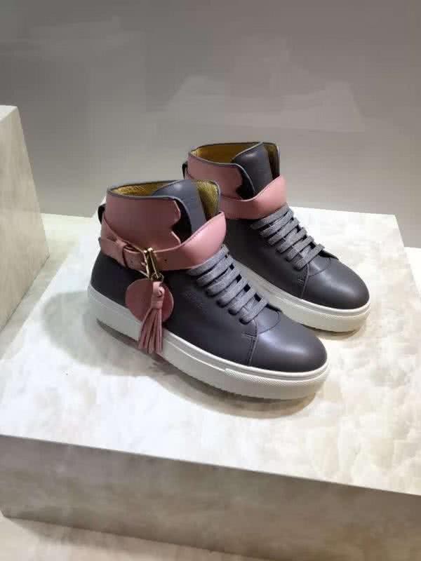 Buscemi Sneakers High Top Grey And Pink Upper White Sole Men And Women 3