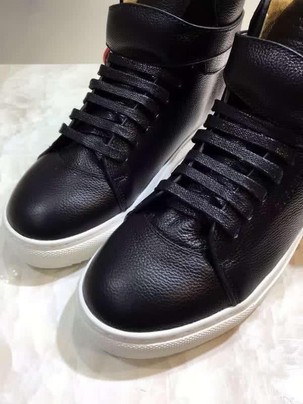 Buscemi Sneakers High Top Leather Black Upper White Sole Men 8