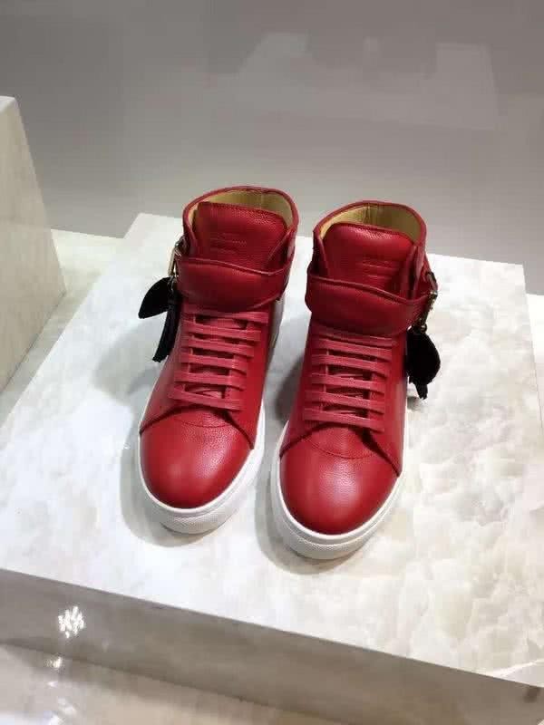 Buscemi Sneakers High Top Leather Red Upper White Sole Men 1