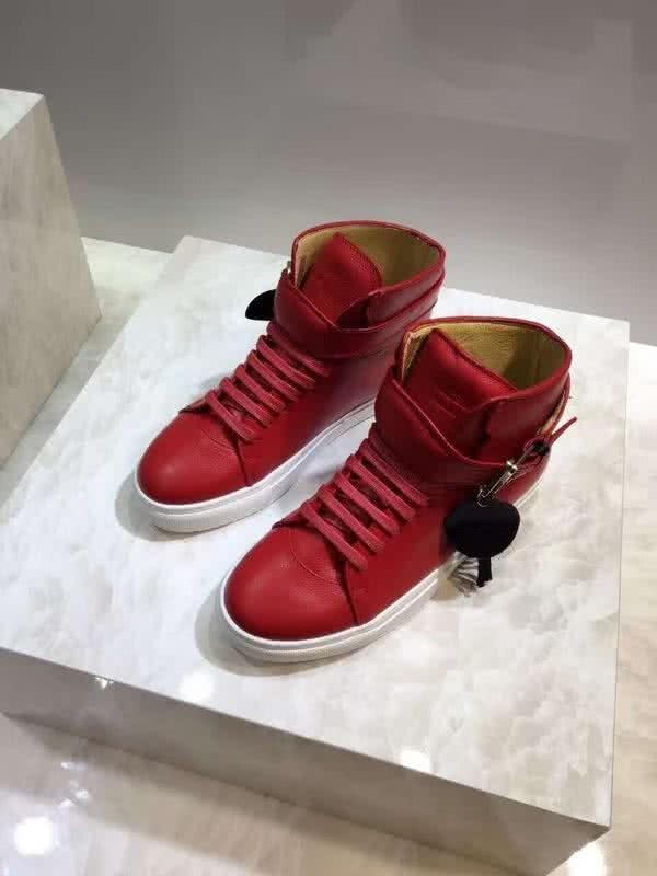 Buscemi Sneakers High Top Leather Red Upper White Sole Men 3