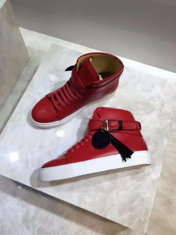 Buscemi Sneakers High Top Leather Red Upper White Sole Men 4
