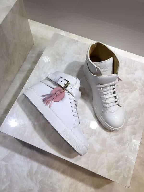 Buscemi Sneakers High Top Leather White Pink Tassel Men 5