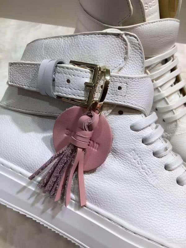 Buscemi Sneakers High Top Leather White Pink Tassel Men 6