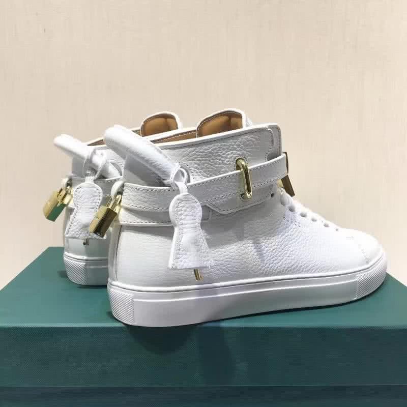 Buscemi Sneakers High Top Leather All White Golden Lock Men 7