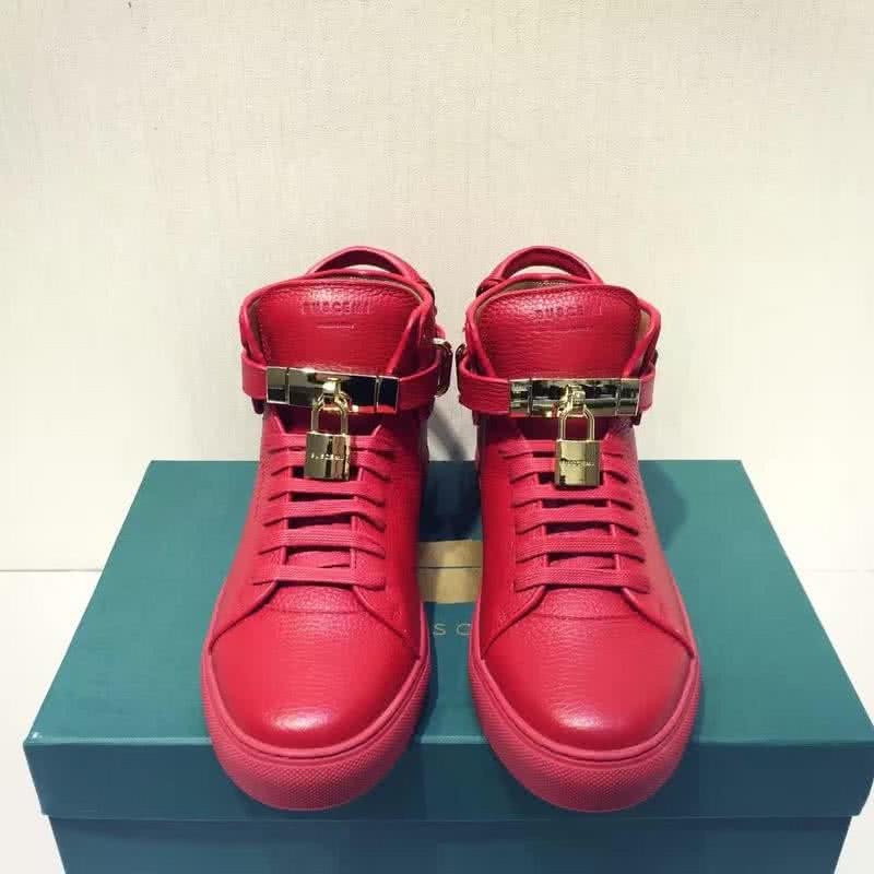 Buscemi Sneakers High Top Leather All Red Golden Lock Men 1