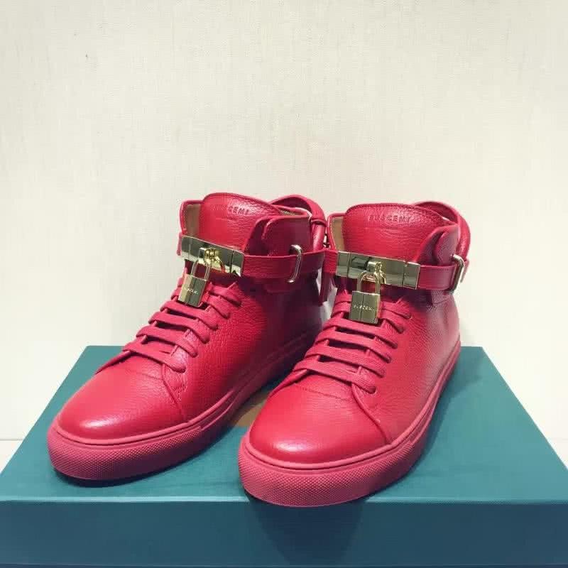 Buscemi Sneakers High Top Leather All Red Golden Lock Men 2