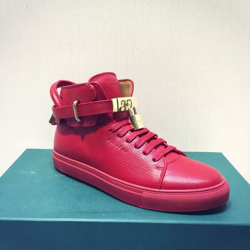 Buscemi Sneakers High Top Leather All Red Golden Lock Men 3