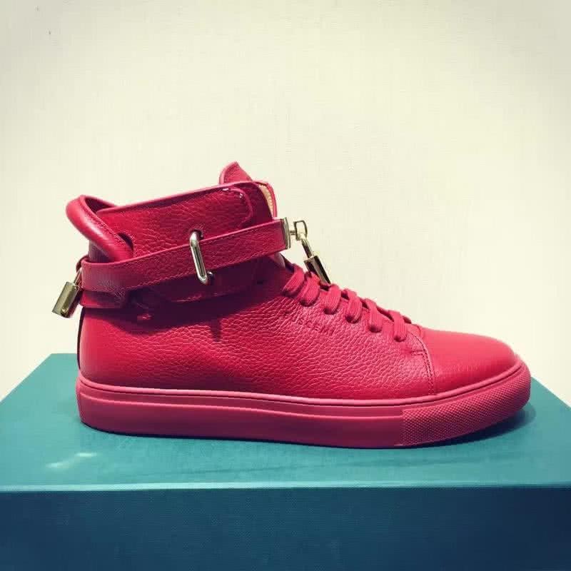Buscemi Sneakers High Top Leather All Red Golden Lock Men 4