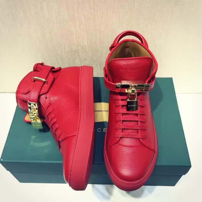 Buscemi Sneakers High Top Leather All Red Golden Lock Men 5