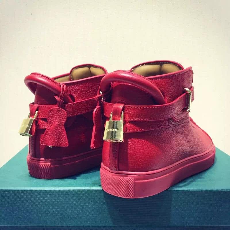Buscemi Sneakers High Top Leather All Red Golden Lock Men 6