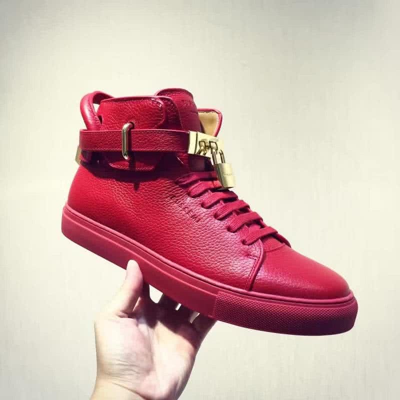 Buscemi Sneakers High Top Leather All Red Golden Lock Men 8