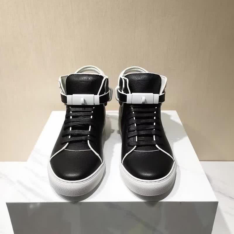 Buscemi Sneakers High Top Black Leather White Sole Belt Men 1