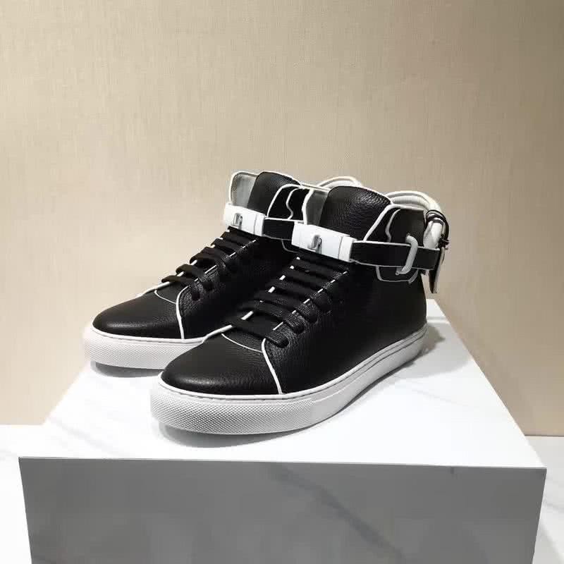 Buscemi Sneakers High Top Black Leather White Sole Belt Men 2