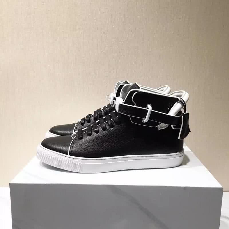 Buscemi Sneakers High Top Black Leather White Sole Belt Men 3