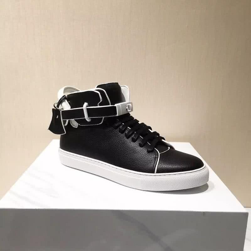 Buscemi Sneakers High Top Black Leather White Sole Belt Men 5