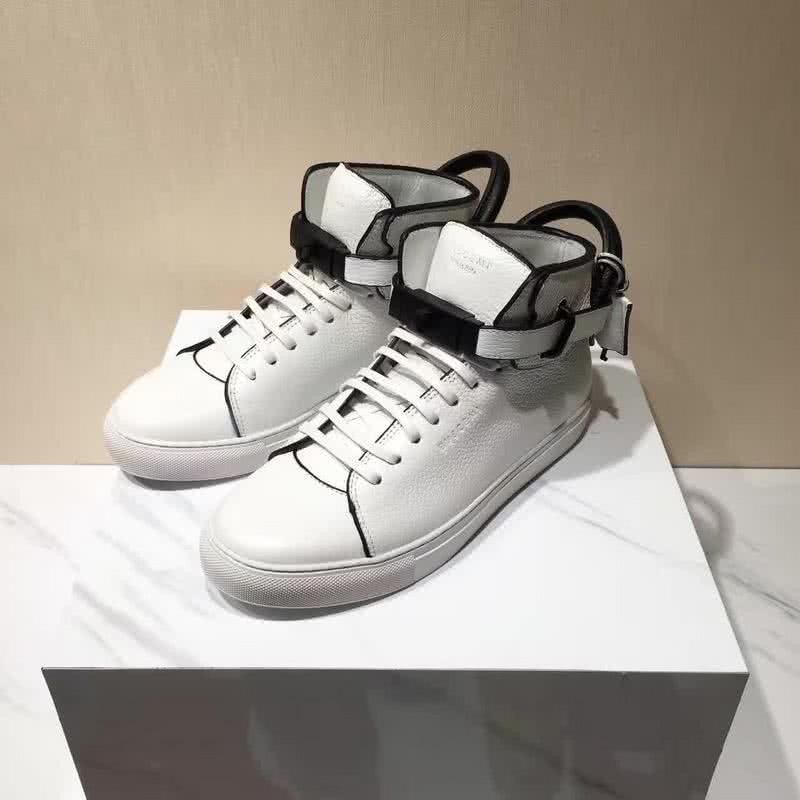 Buscemi Sneakers High Top White Leather White Sole Belt Men 3