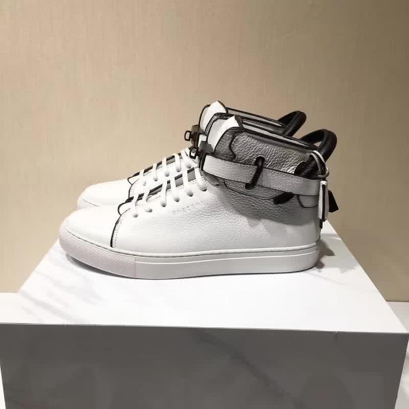 Buscemi Sneakers High Top White Leather White Sole Belt Men 2