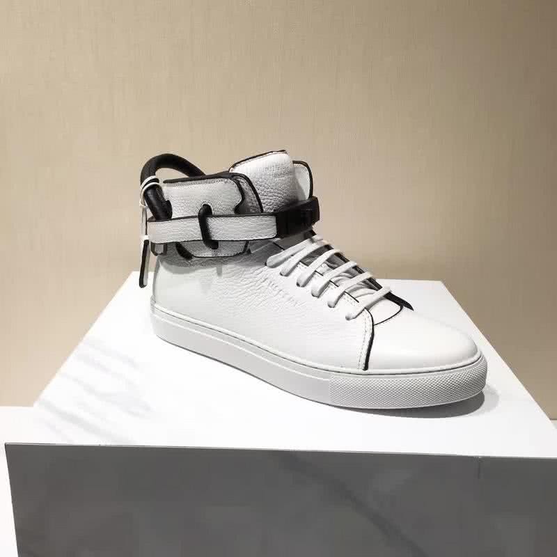 Buscemi Sneakers High Top White Leather White Sole Belt Men 5