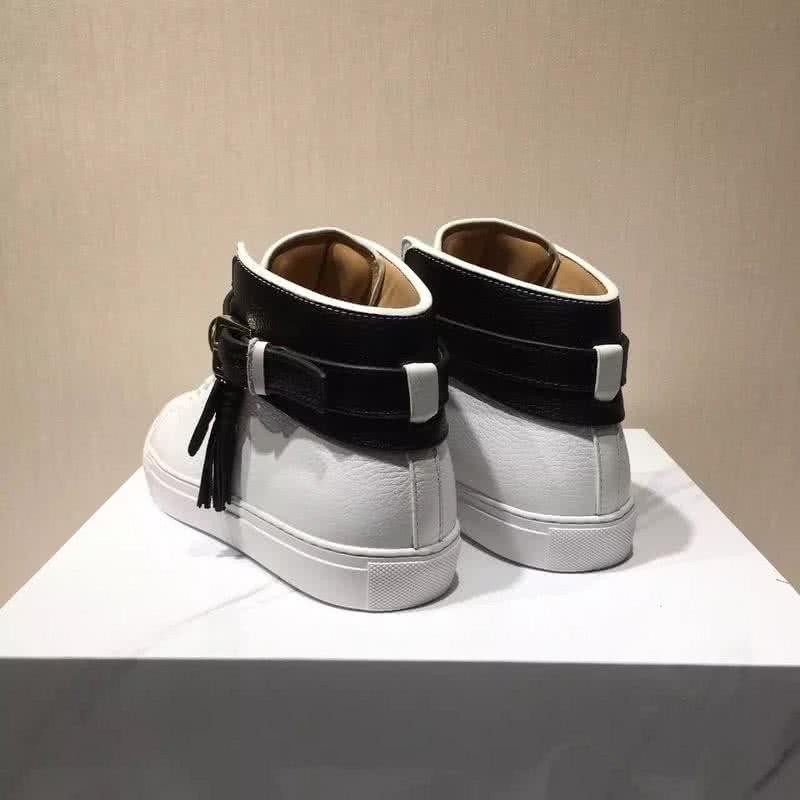 Buscemi Sneakers High Top White And Black Leather Buckle And Tassel Men 5