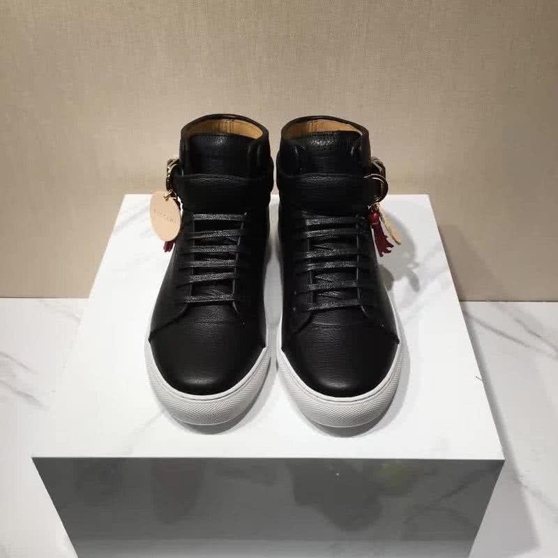 Buscemi Sneakers High Top White And Black Leather White Sole Buckle And Tassel Men 1