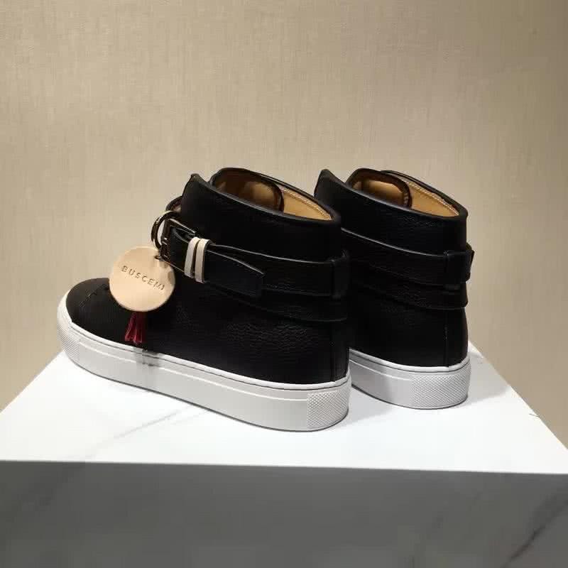 Buscemi Sneakers High Top White And Black Leather White Sole Buckle And Tassel Men 4