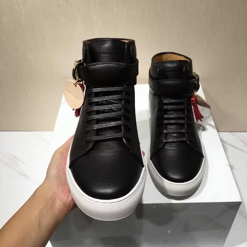 Buscemi Sneakers High Top White And Black Leather White Sole Buckle And Tassel Men 8