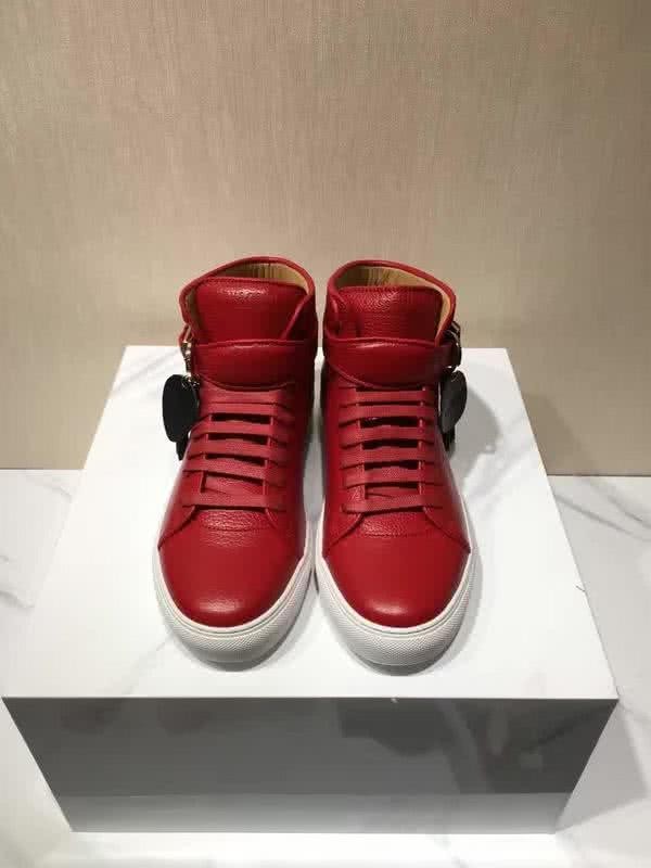 Buscemi Sneakers High Top Red Leather White Sole Buckle And Tassel Men 1
