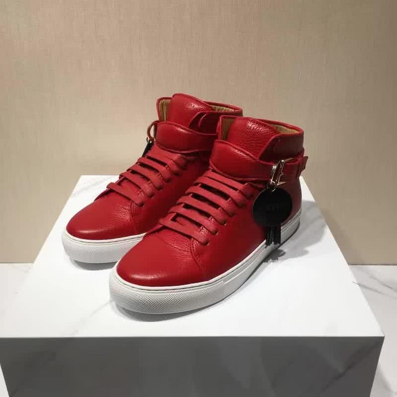 Buscemi Sneakers High Top Red Leather White Sole Buckle And Tassel Men 2