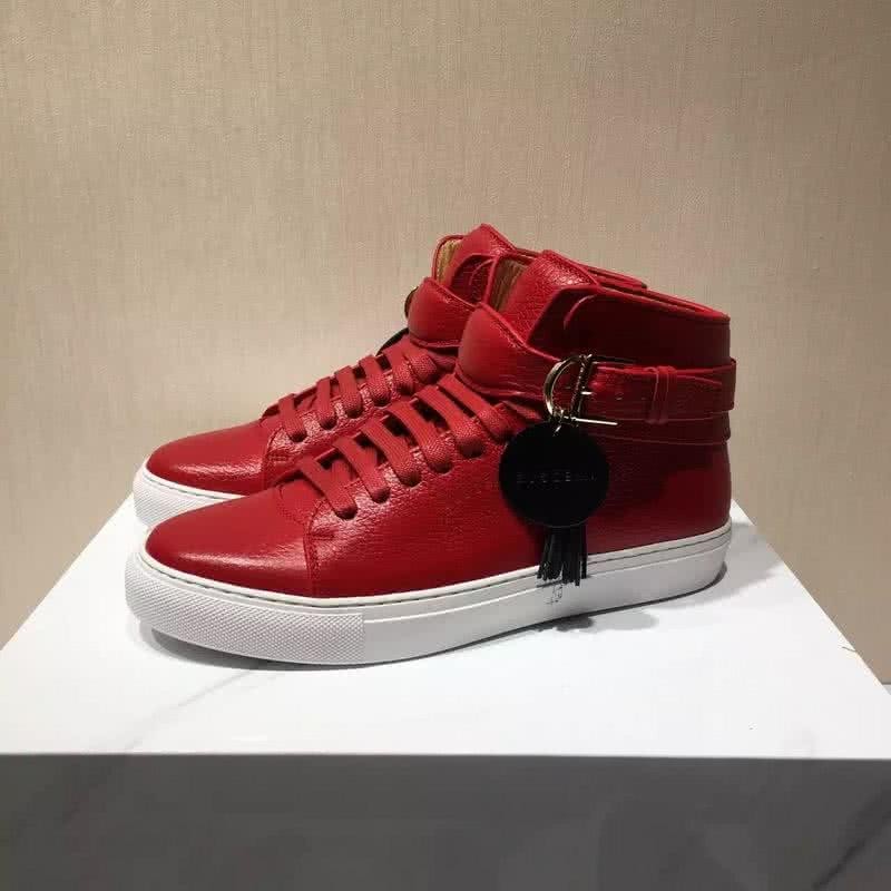 Buscemi Sneakers High Top Red Leather White Sole Buckle And Tassel Men 3