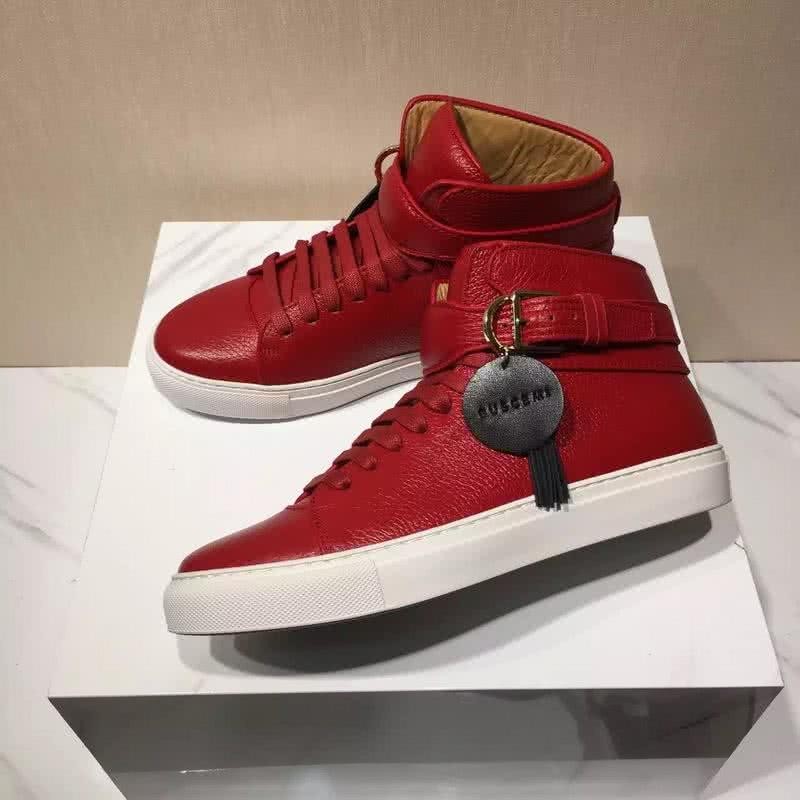 Buscemi Sneakers High Top Red Leather White Sole Buckle And Tassel Men 4