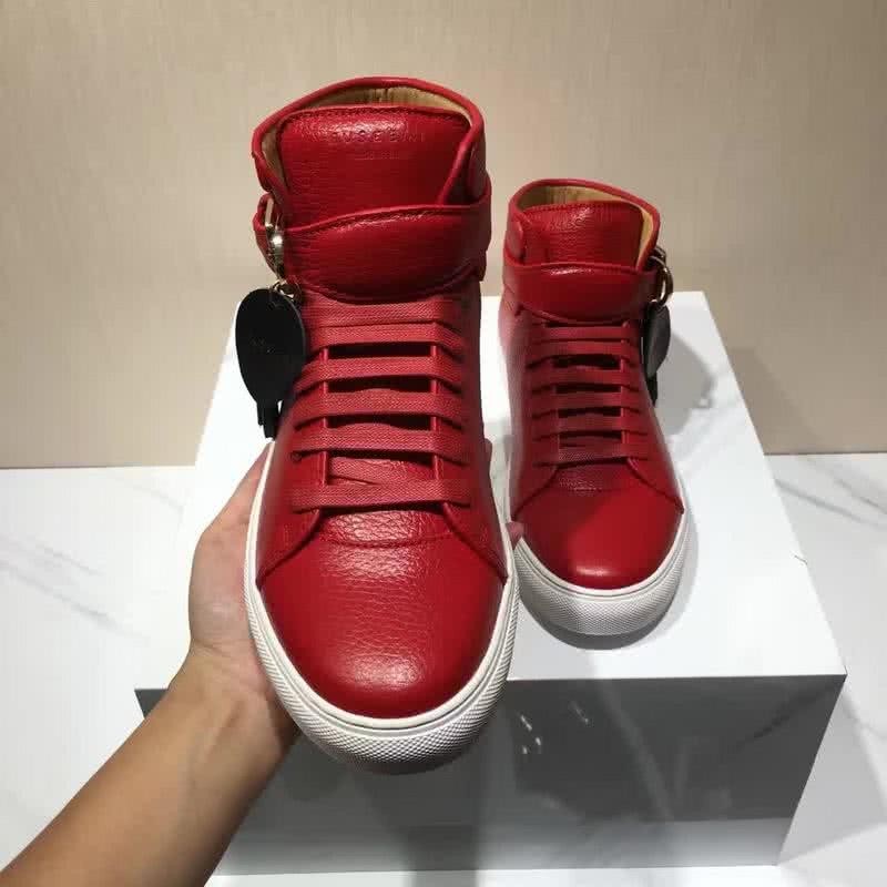 Buscemi Sneakers High Top Red Leather White Sole Buckle And Tassel Men 6