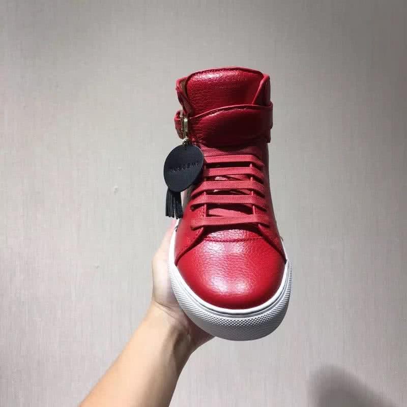 Buscemi Sneakers High Top Red Leather White Sole Buckle And Tassel Men 8